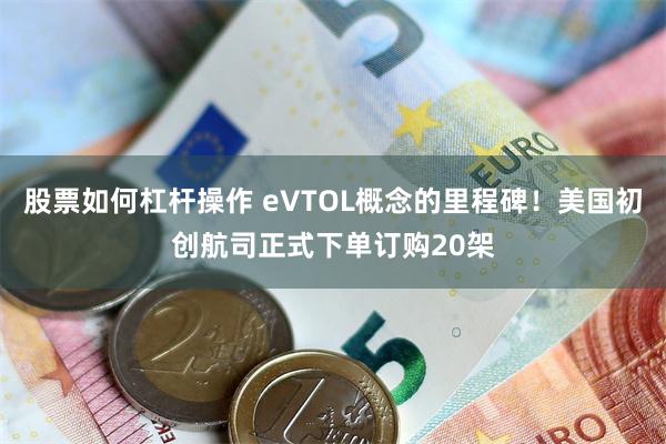 股票如何杠杆操作 eVTOL概念的里程碑！美国初创航司正式下单订购20架