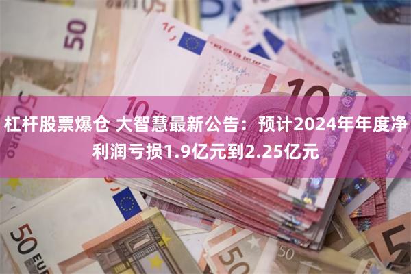 杠杆股票爆仓 大智慧最新公告：预计2024年年度净利润亏损1.9亿元到2.25亿元